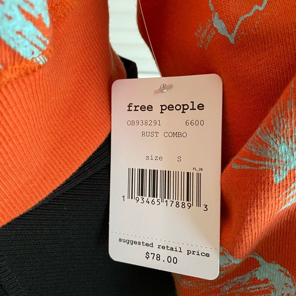 Free People Cropped Sweatshirt SZ SM NWT - Picture 4 of 5